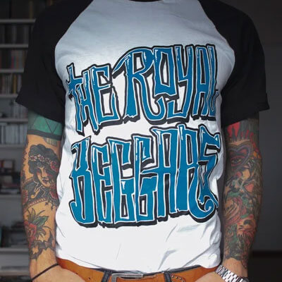 Logo T-shirt Blue on White / Black