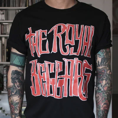 Logo T-shirt Red on Black
